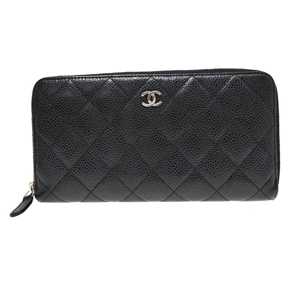 Chanel Zip Around Organizer Quilted Caviar Large